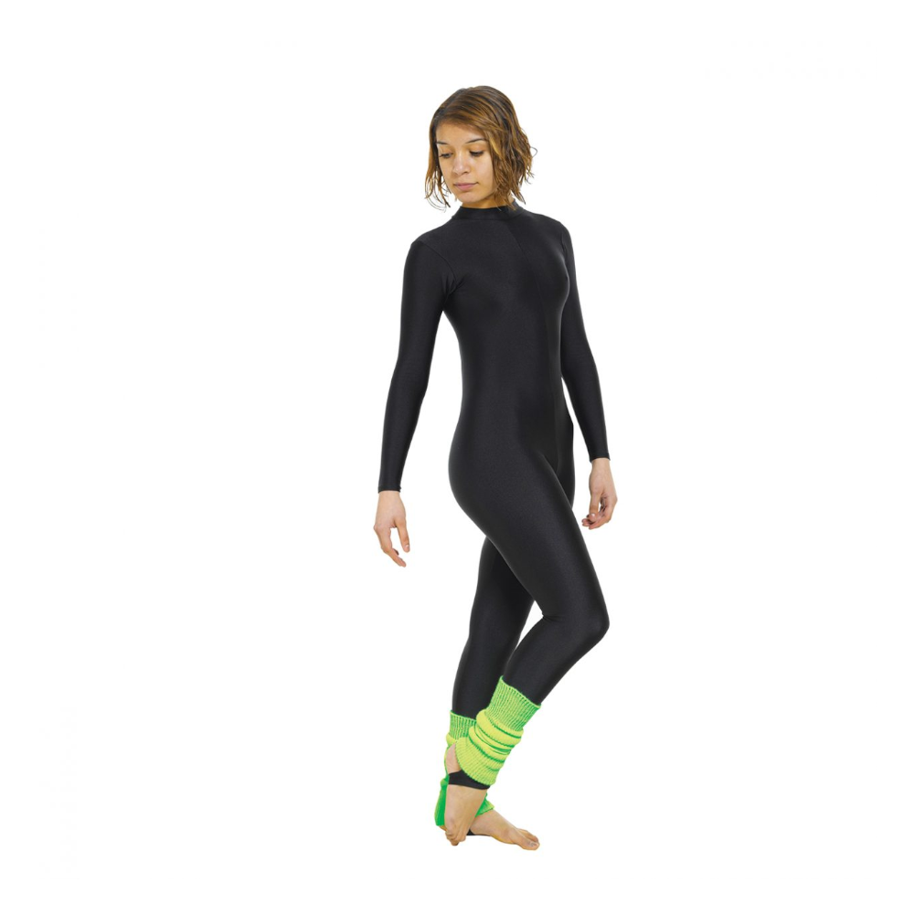 Tappers and Pointers Black Long Sleeved Turtle Neck Catsuit With Stirrup