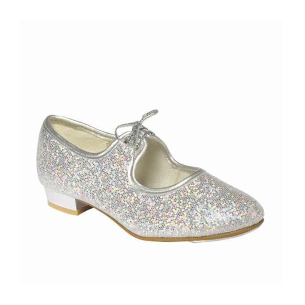 Tappers and Pointers Silver Hologram Tap Shoes